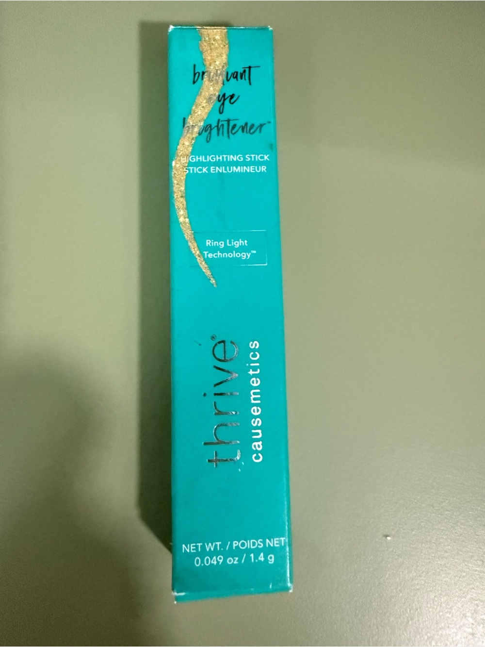 NEW in Box Thrive Causemetics Jimena Gold Glitter Topper in Teal Box